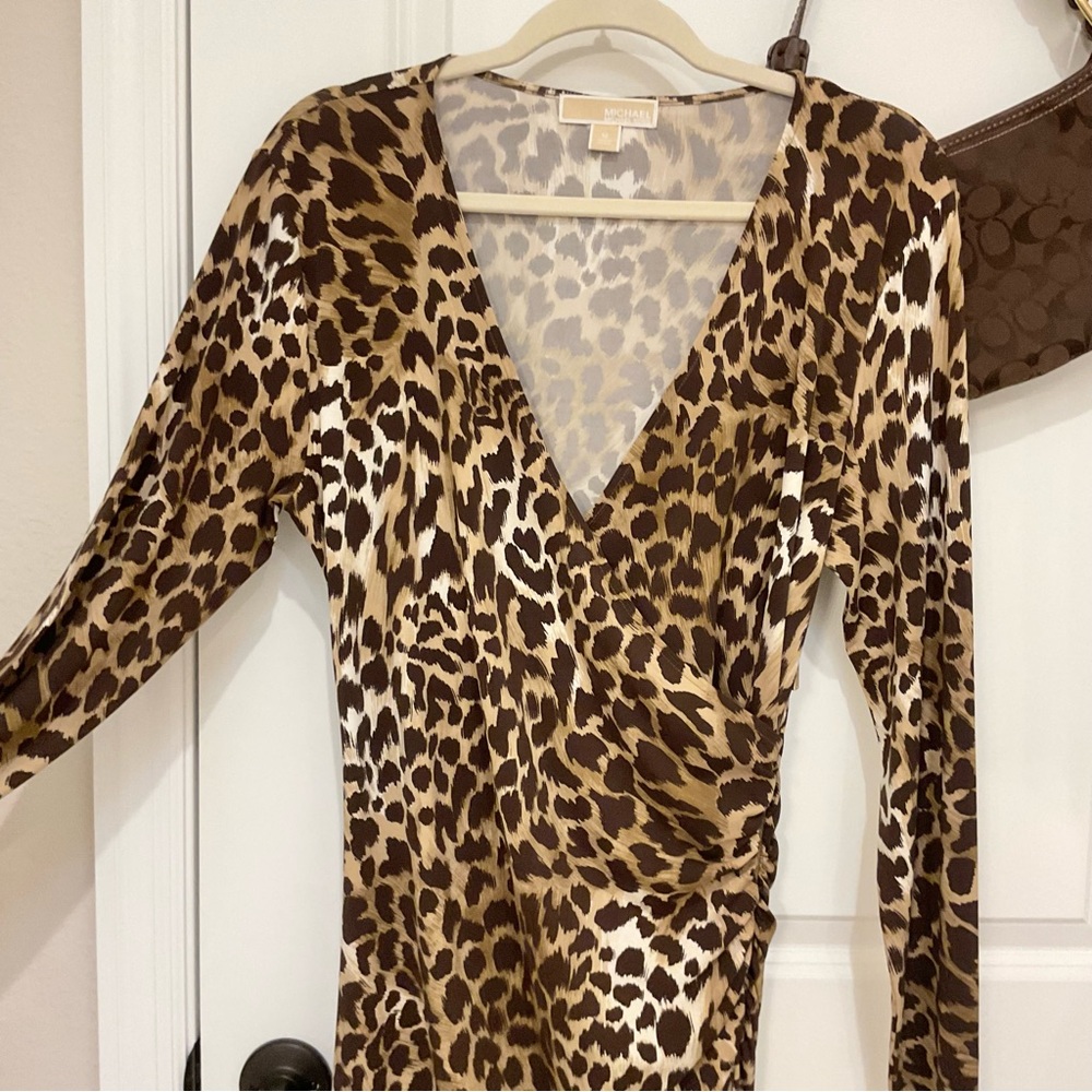 Michael Kors Leopard Print Dress Size 12, EUC - Picture 5 of 6